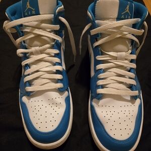 Nike Air Jordan 1 Mid Aquatone Celestial Gold White Sz 12